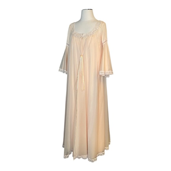 VTG 60s Claire Sandra for Lucie Ann Chiffon Peignoir 2 Piece Set (Robe And Gown) - Picture 4 of 13